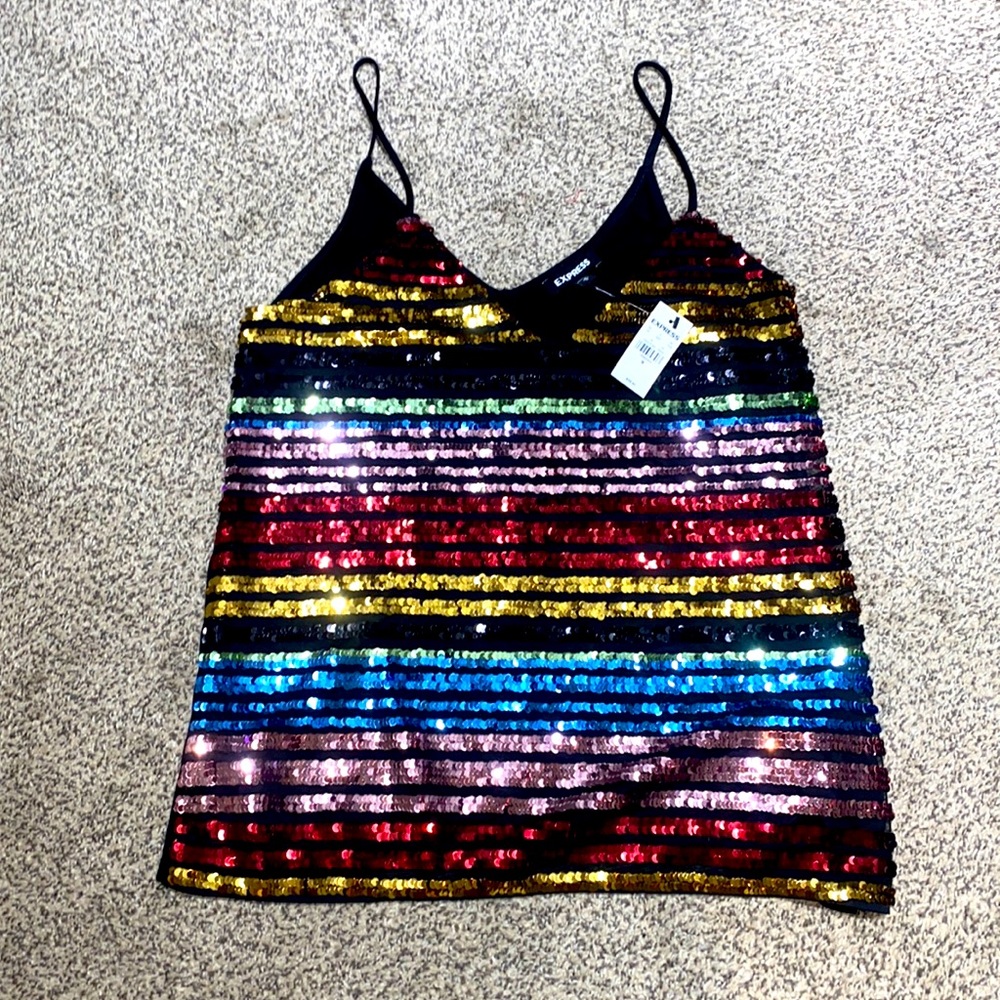 Express Sequin Camisole Tank Top